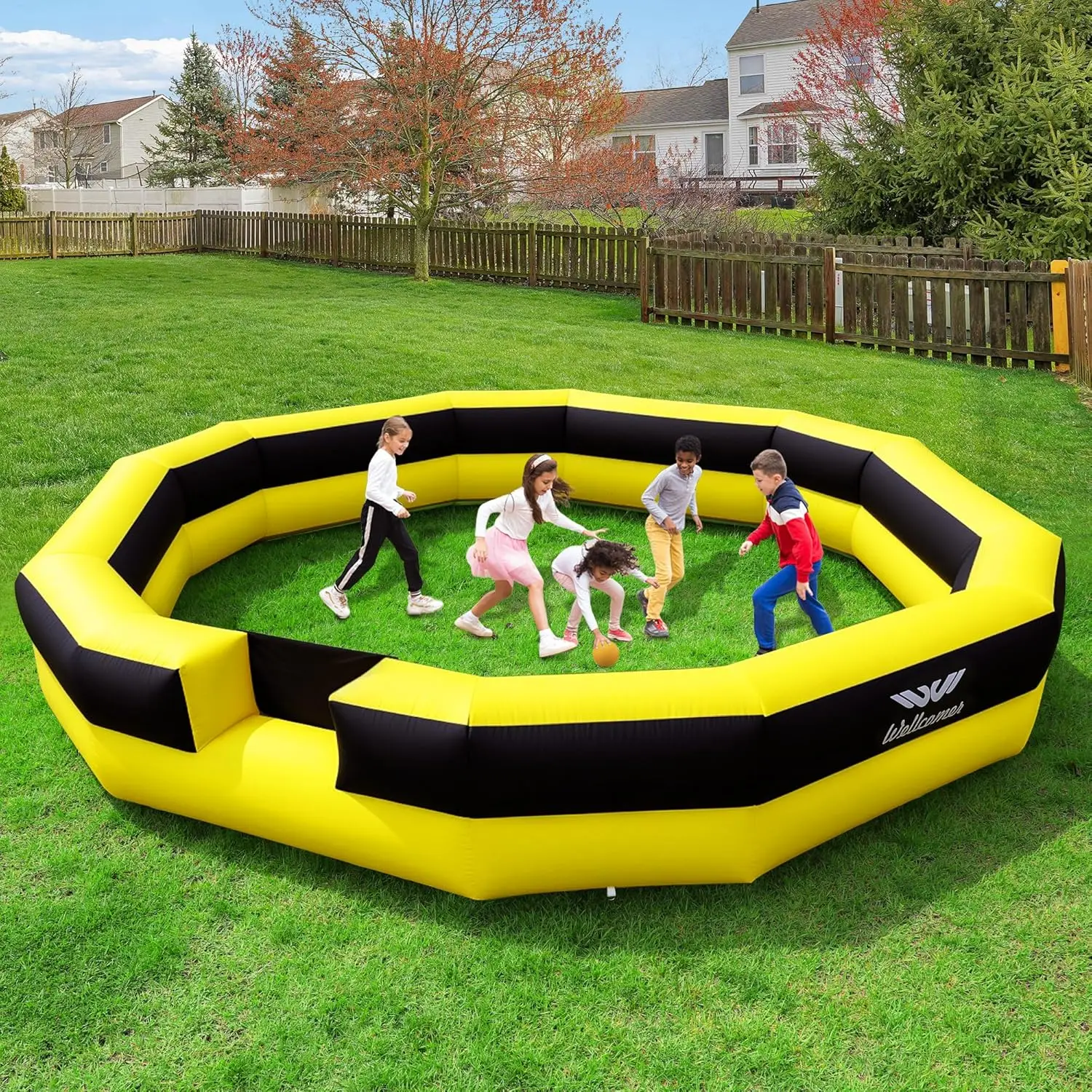 

16 футов надувная арена Gaga Ball Pit Arena, портативная кирка Gagaball со встроенным вентилятором для развлечений в помещении и на открытом воздухе, командных игр, мероприятий, ба