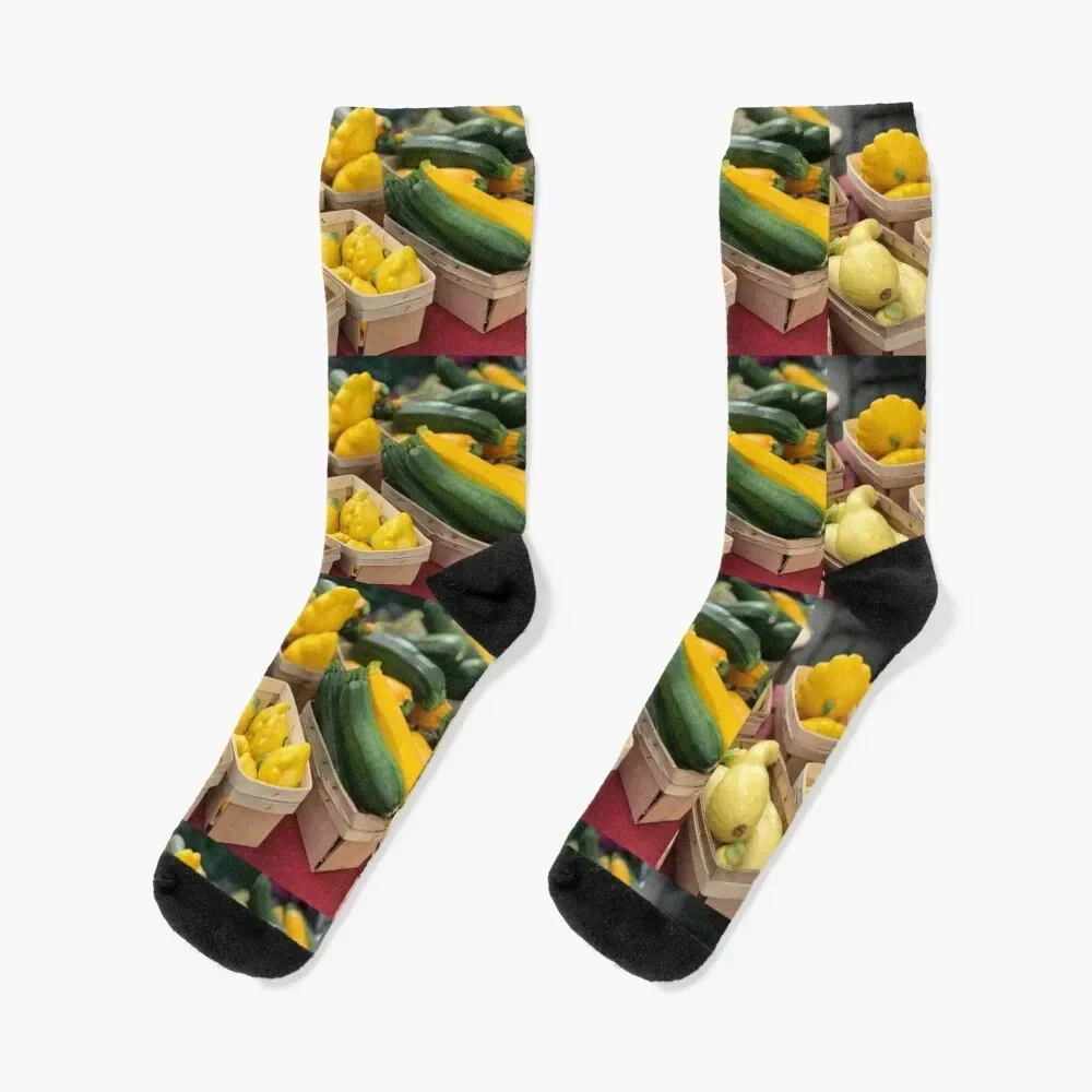 Colorful Squash at Farmers' Market Socks funny sock hiking Socks Women's Men's