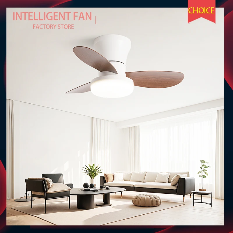 

New for Summer, 25in Small Ceiling Fan Lamp, Apartment, Flat-mount Modern Industrial Style Ceiling Fan Lamp, Easy To Install.