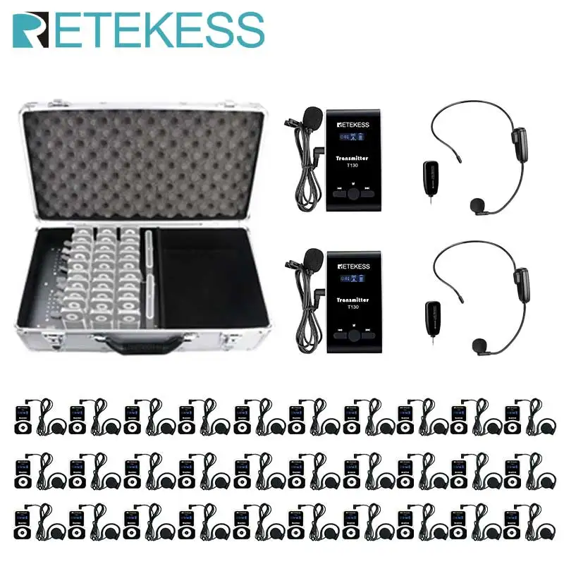 

Retekess T130 Radioguide Wireless Guide System Audio Guide Set Interpretation System For Excursion Church Factory Visiting Hajj