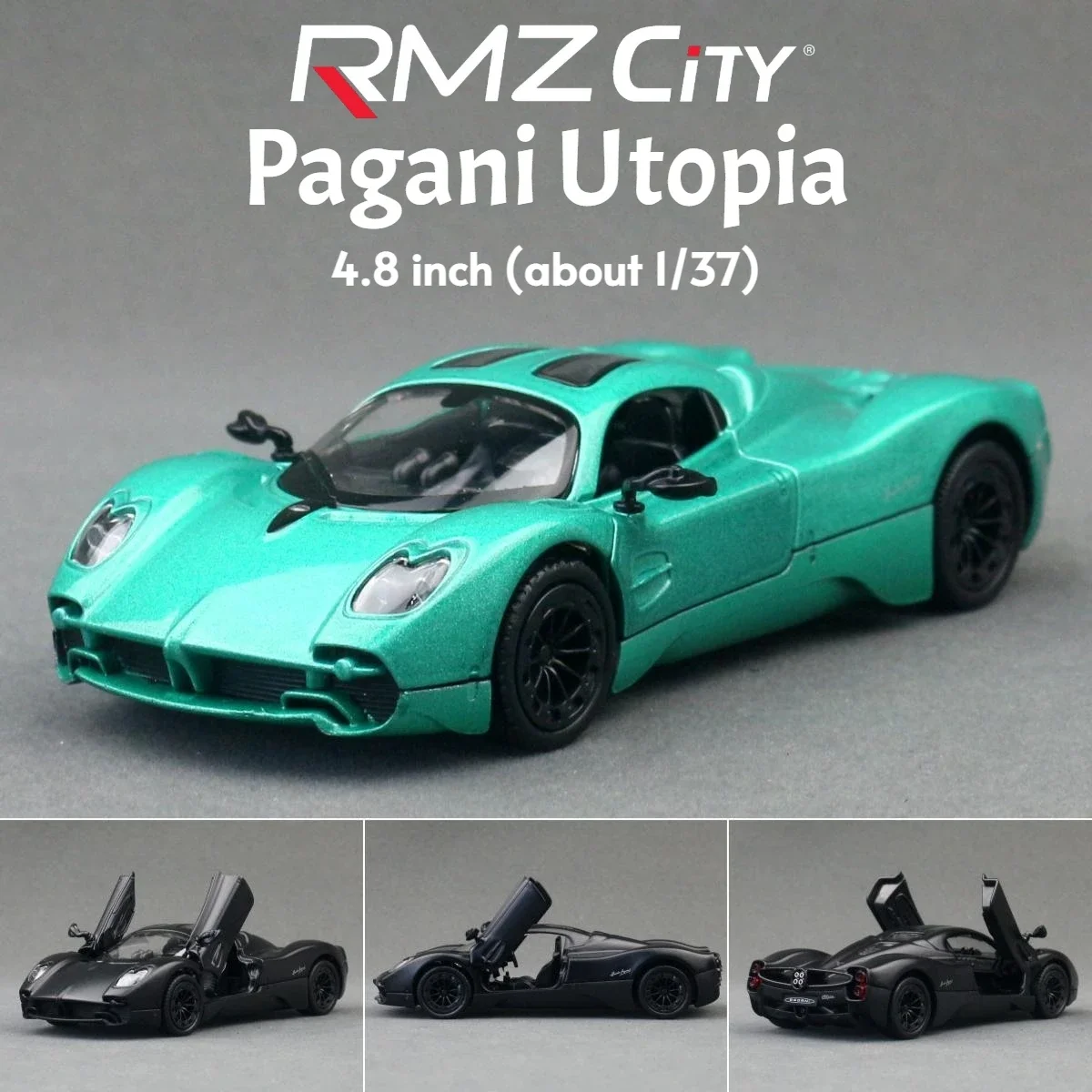 1/38 Pagani Utopia Super Sport, modèle de voiture jouet, véhicule miniature en métal moulé sous pression, collection à rétrofriction, cadeau pour enfants, garçons.