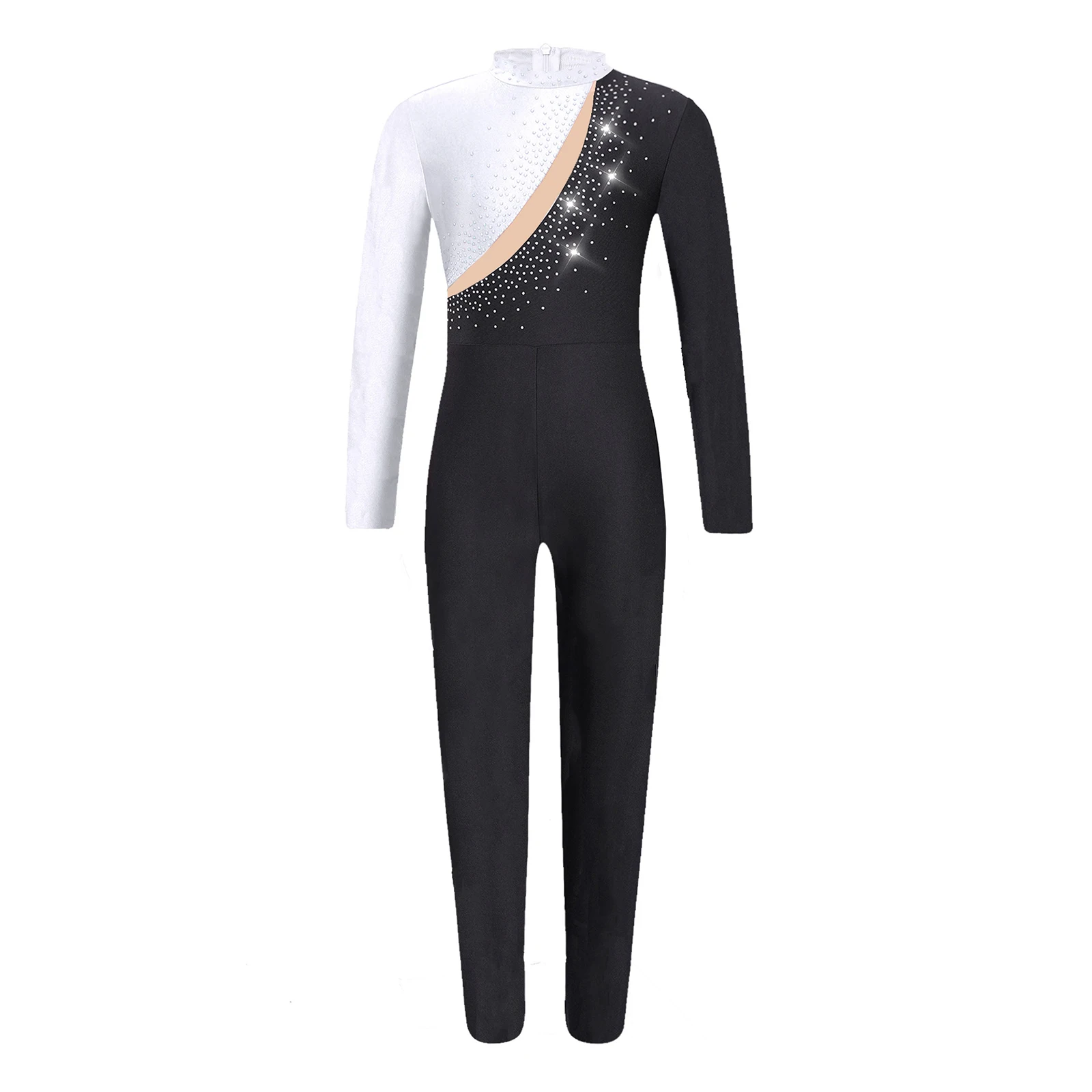 Crianças meninas ginástica rítmica ballet collant patinação artística palco desempenho macacão competição manga longa bodysuit