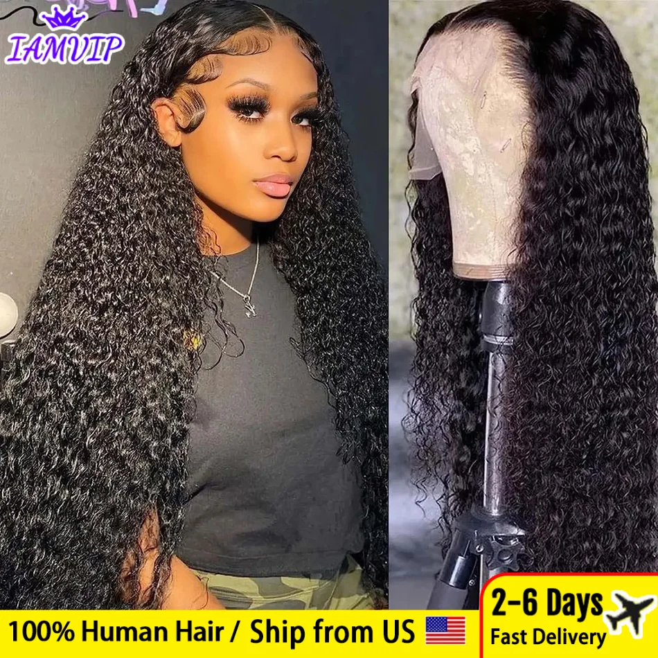 13x4 Deep Wave Lace Front Human Hair 180% 200% Density 13x6 Deep Wave Frontal Human Hair Hd Lace 26 30 Inch Curly Wigs For Black