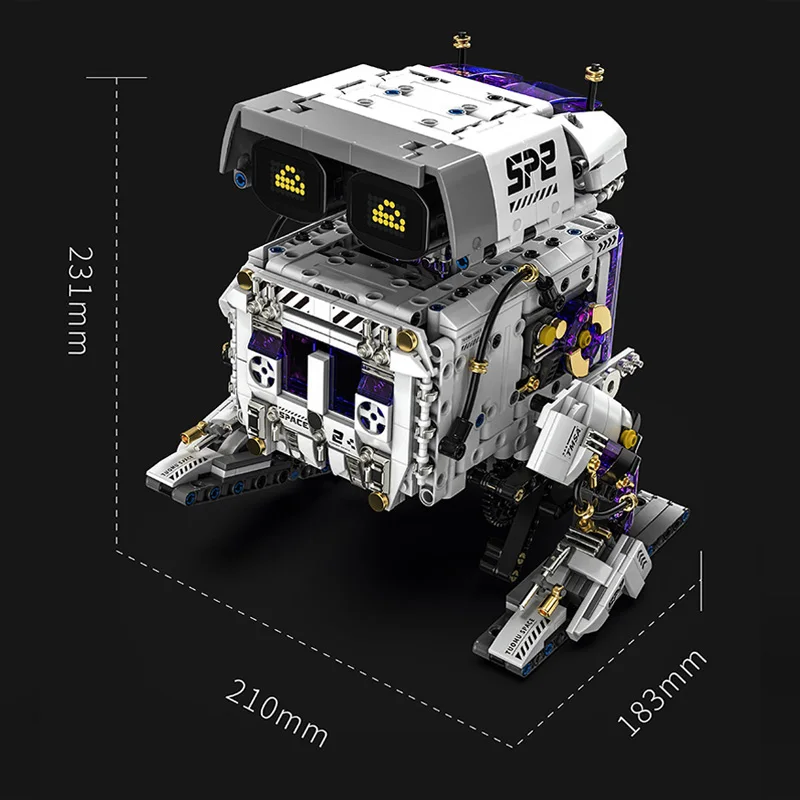 EM ESTOQUE T1119 MOC Blocos de Construção de Robô RC com Programação Técnica, Brinquedos para Crianças, Conjunto de Presentes de Natal