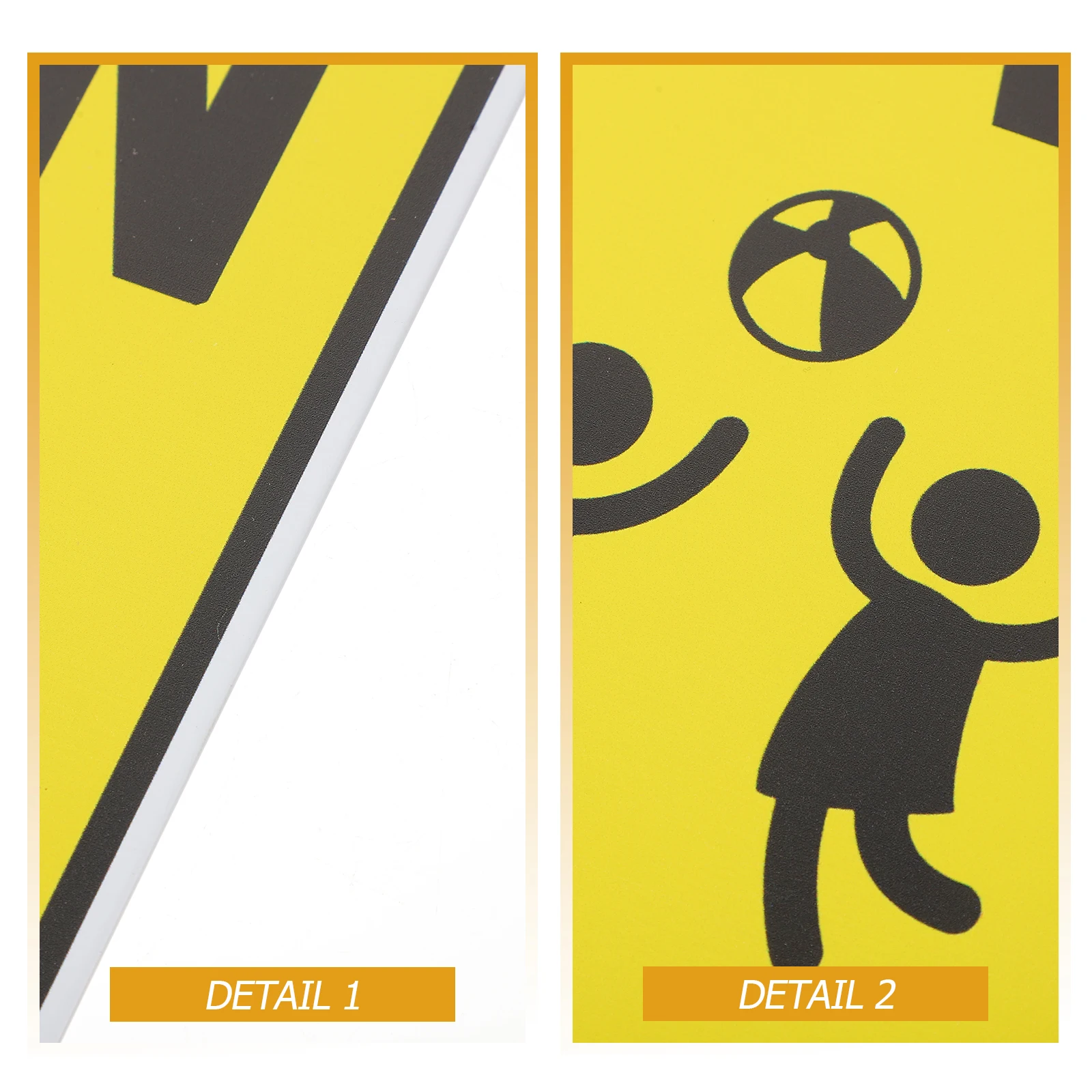 Safety Signs Yellow Kids Playing Caution Slow Down Traffic GD20-S-01 GD20-S-05 Metal Long Lasting Weather