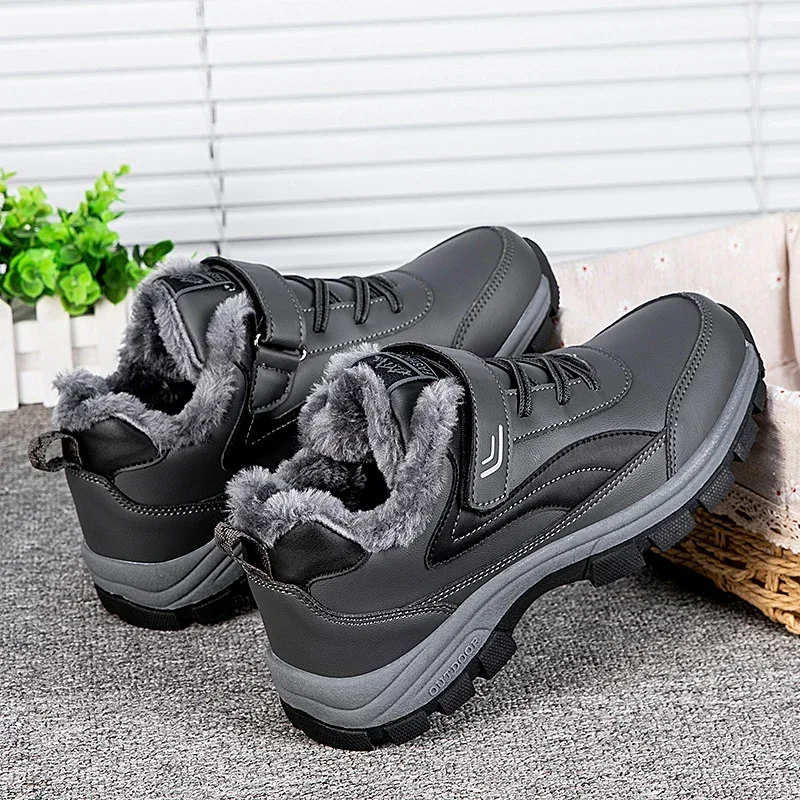 Mountain Climbing Shoes for Men Warm Cotton Male Hiker Trekking Sneakers Luxury Brand Winter Hunting Forest Walking Shoes