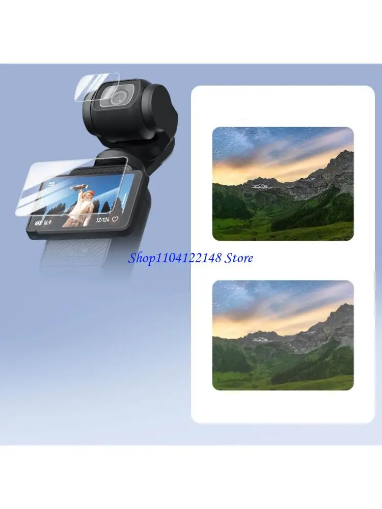 

P9FA 2.5D Edged Clear Toughened Glass Screen Protector with 9H Hardness Antiscratch Protective for Pocket 3 Action Cameras