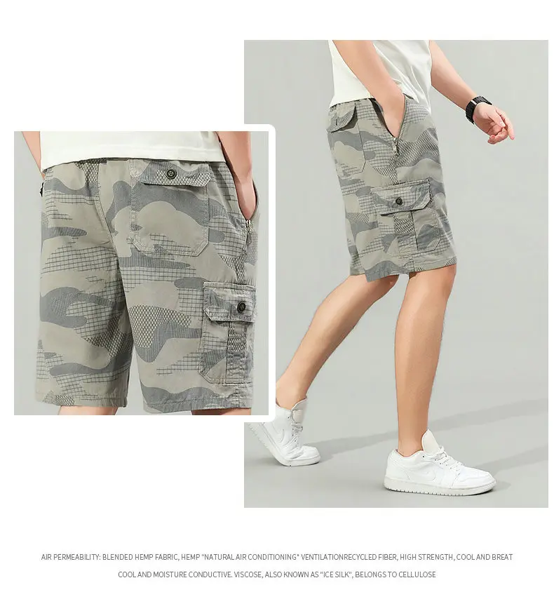 2026 Herren Cargo-Shorts Wander- und Laufshorts Leichtgewichtige Sommer-Camo-Shorts mit Taschen – Detail 5