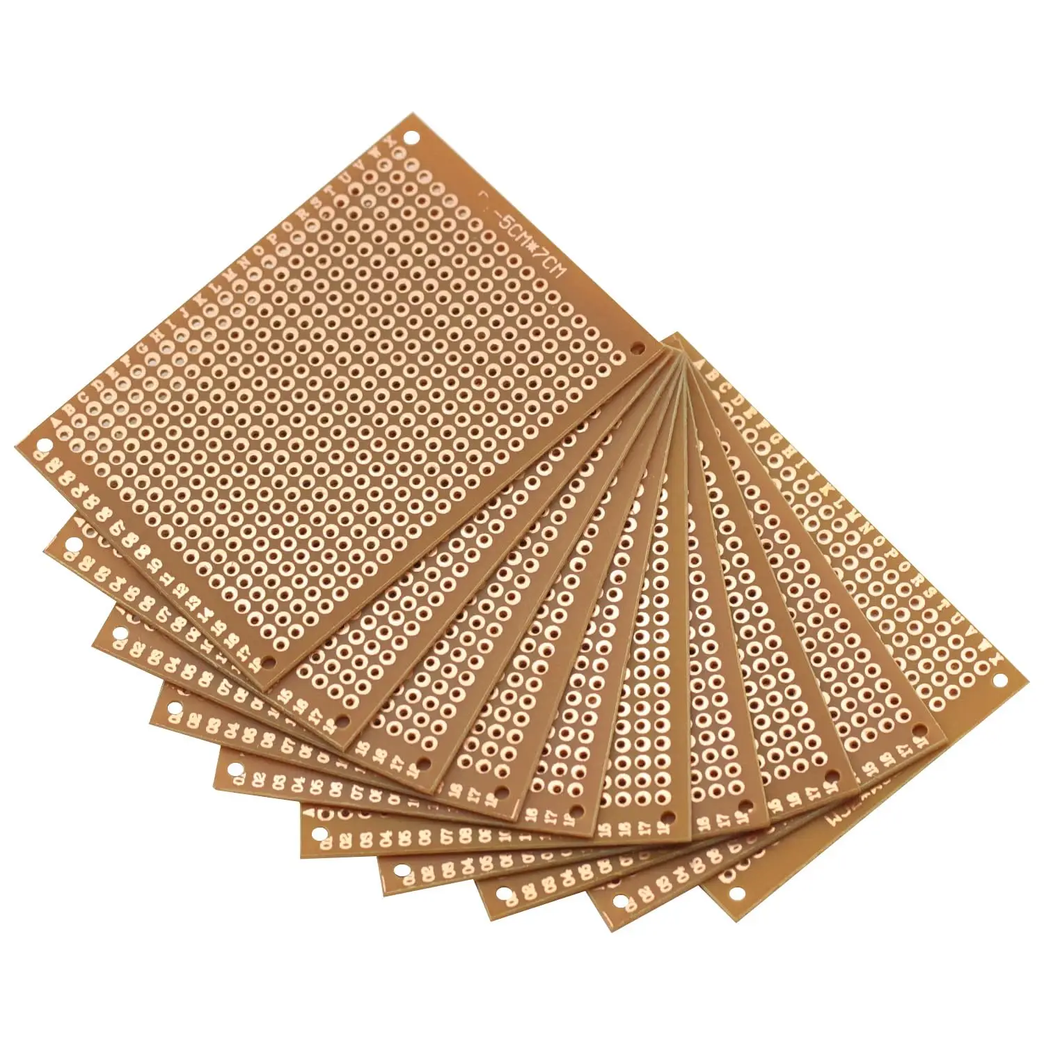 10PCS Placa de Prototipo PCB de 5x7cm, Placa de Circuito Universal DIY de 5*7cm, Placa PCB de una Sola Cara, Kit Electrónico de Protoboard PCB