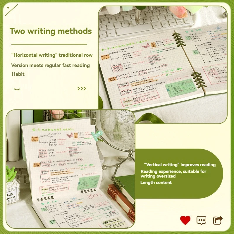 1PC Solid Color PP Square Blank Loose Leaf Notebook With High Appearance Grid Notebook, Detachable Diary Notebook