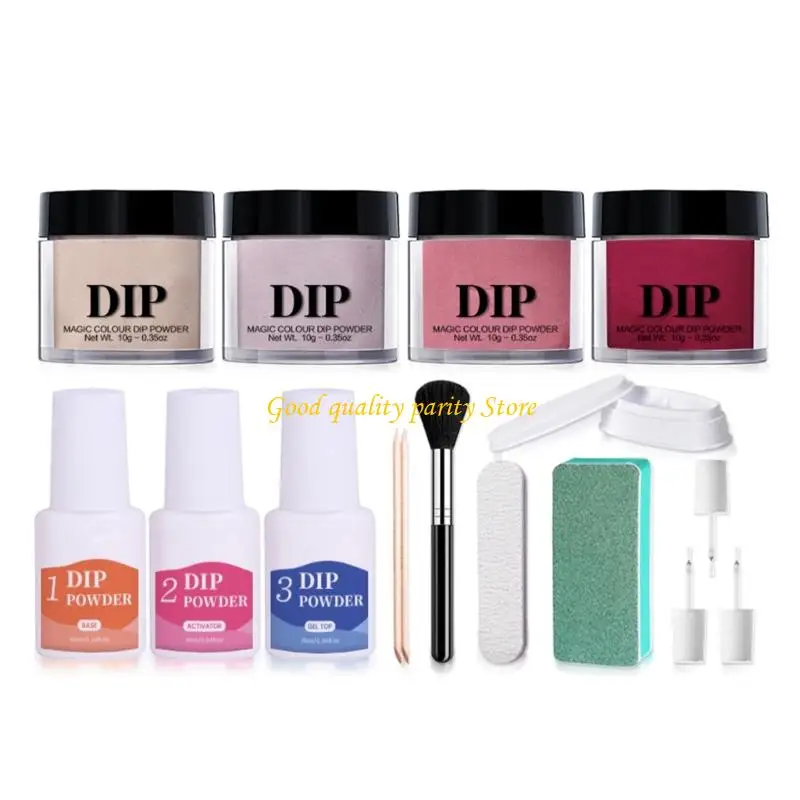 M4YA 多目的液体ディッピングパウダーキット、自然な爪の乾燥に数分で 12 シェード、コンパクト、旅行準備ができた包装