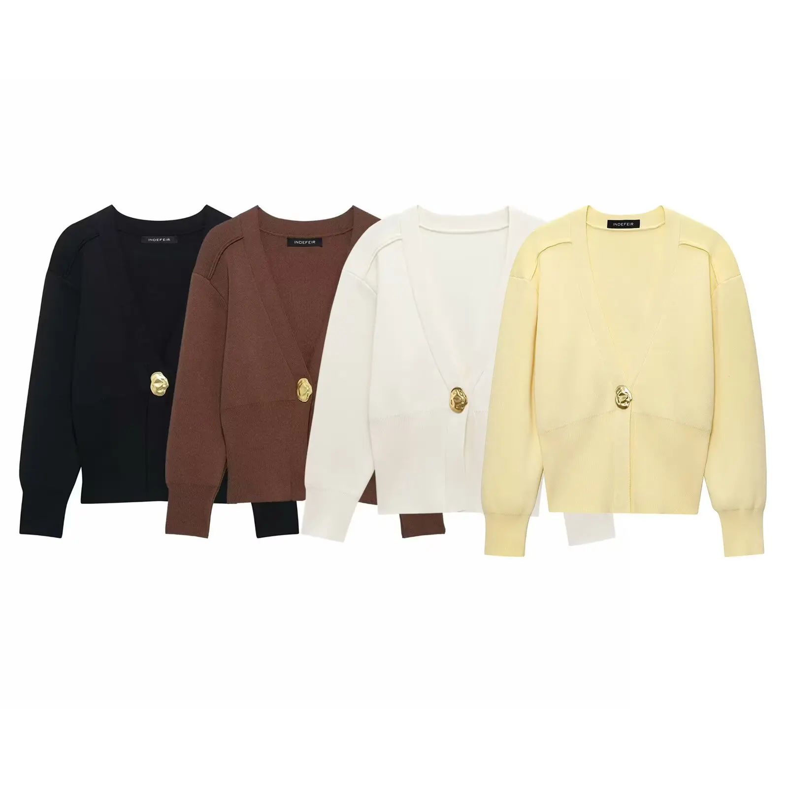 

2025 Spring and Autumn New Product Women's Street Fashion Jacket Knitted Cardigan Top