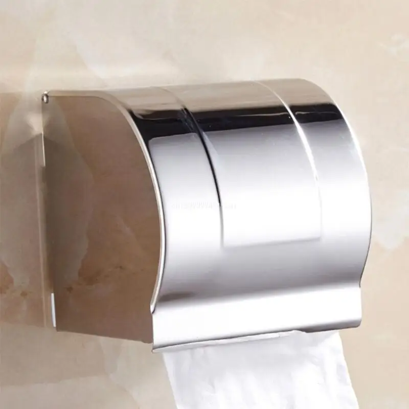 Closed Toilet Paper Dispenser Stainless Steel Tissue Storage Box Moisture-proof Paper Holder Bathroom Kitchen Washroom