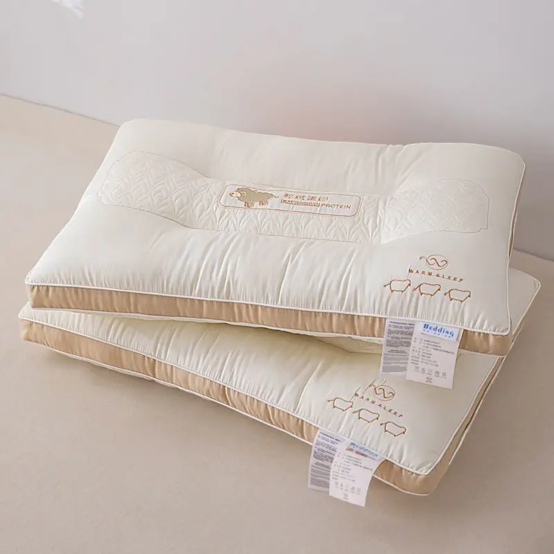 New Neck Pillow Soft And Skin Friendly Silk Protein Pillow Bedroom Dormitory Single Bed Bedding Pillow Core 48 * 74cm