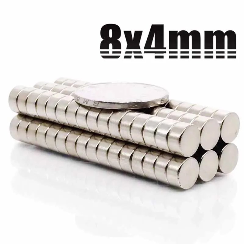 8x4mm 10/20/50/100/200/500/1000/2000pcs Round Powerful Strong NdFeB N35 Magnet 8mmx4mm Neodymium Magnet Permanent Magnet 8*4