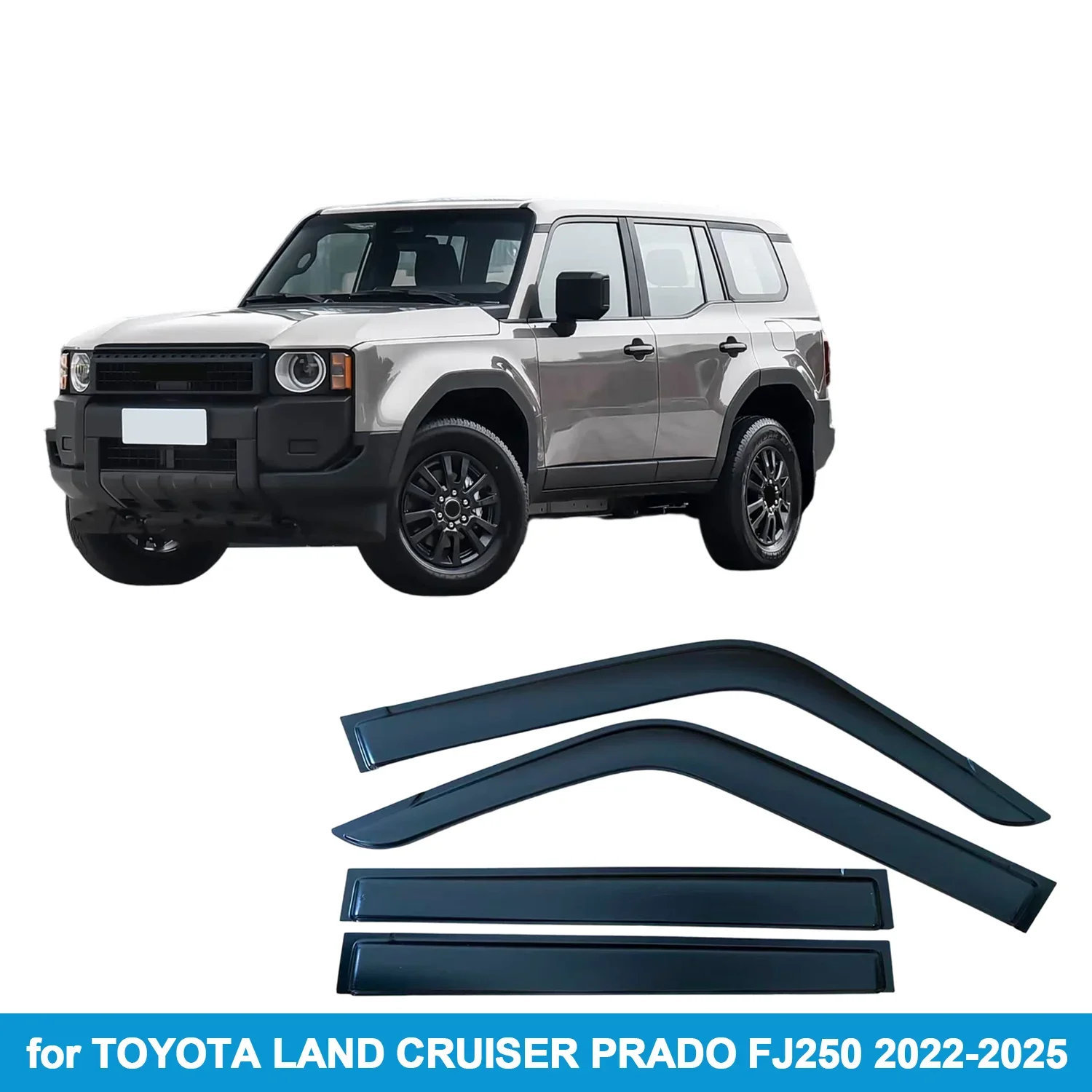 

Оконный козырек для TOYOTA LAND CRUISER PRADO FJ250 2022-2025, защита от дождя, боковой дефлектор, защита от атмосферных воздействий, лента для наружного крепления