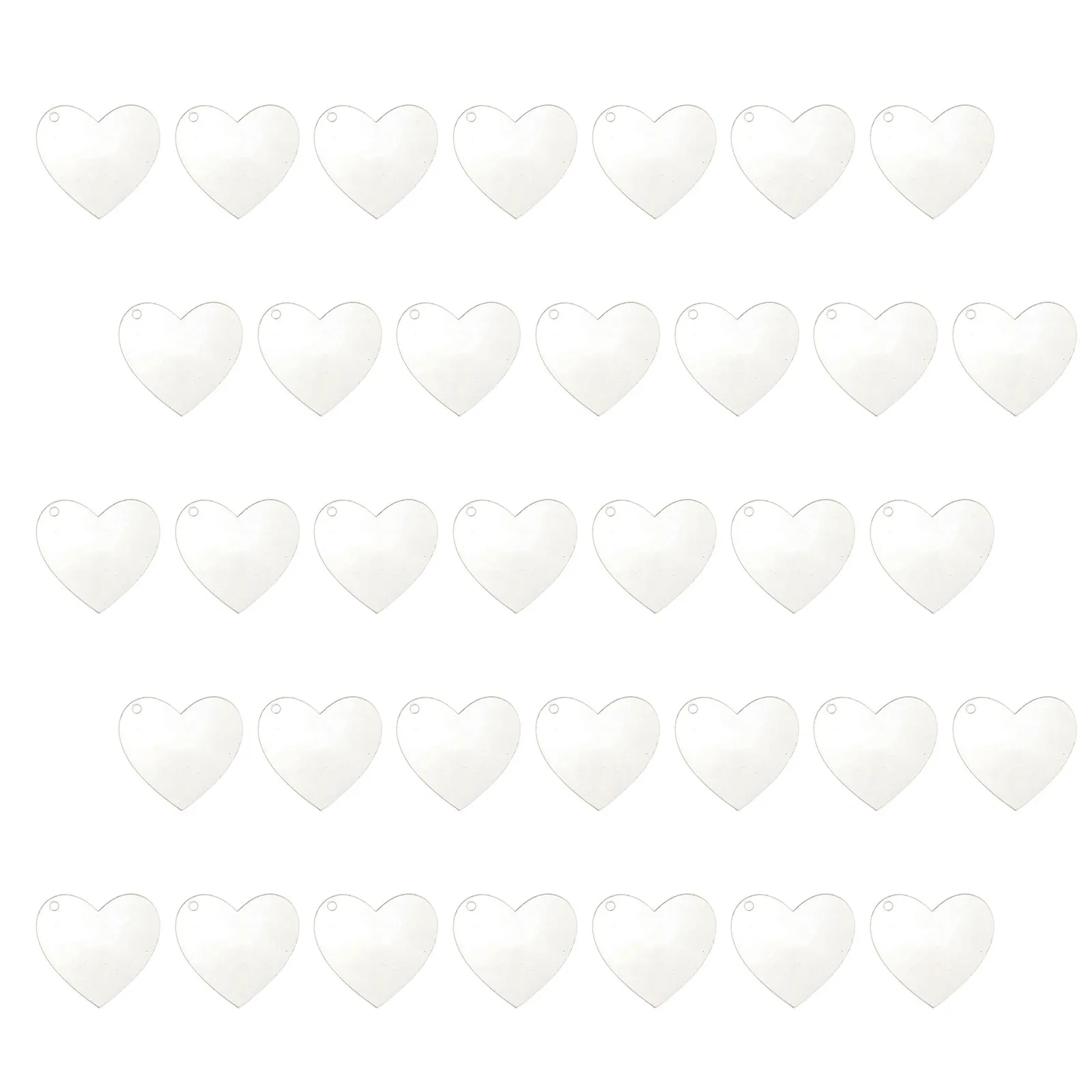 60Pcs Heart Shaped Acrylic Blank Pendant Keychain Accessories with Hole DIY Supplies for Crafts Acrylic Keychain Pendant