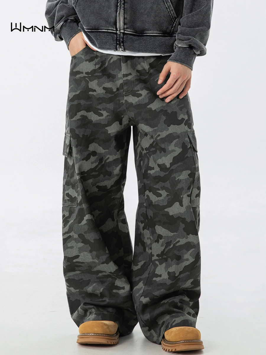 

American High Street Camouflage Work Pants Men's Autumn Retro Trendy Brand Large ket Straight Leg Sports Casual Long Pants