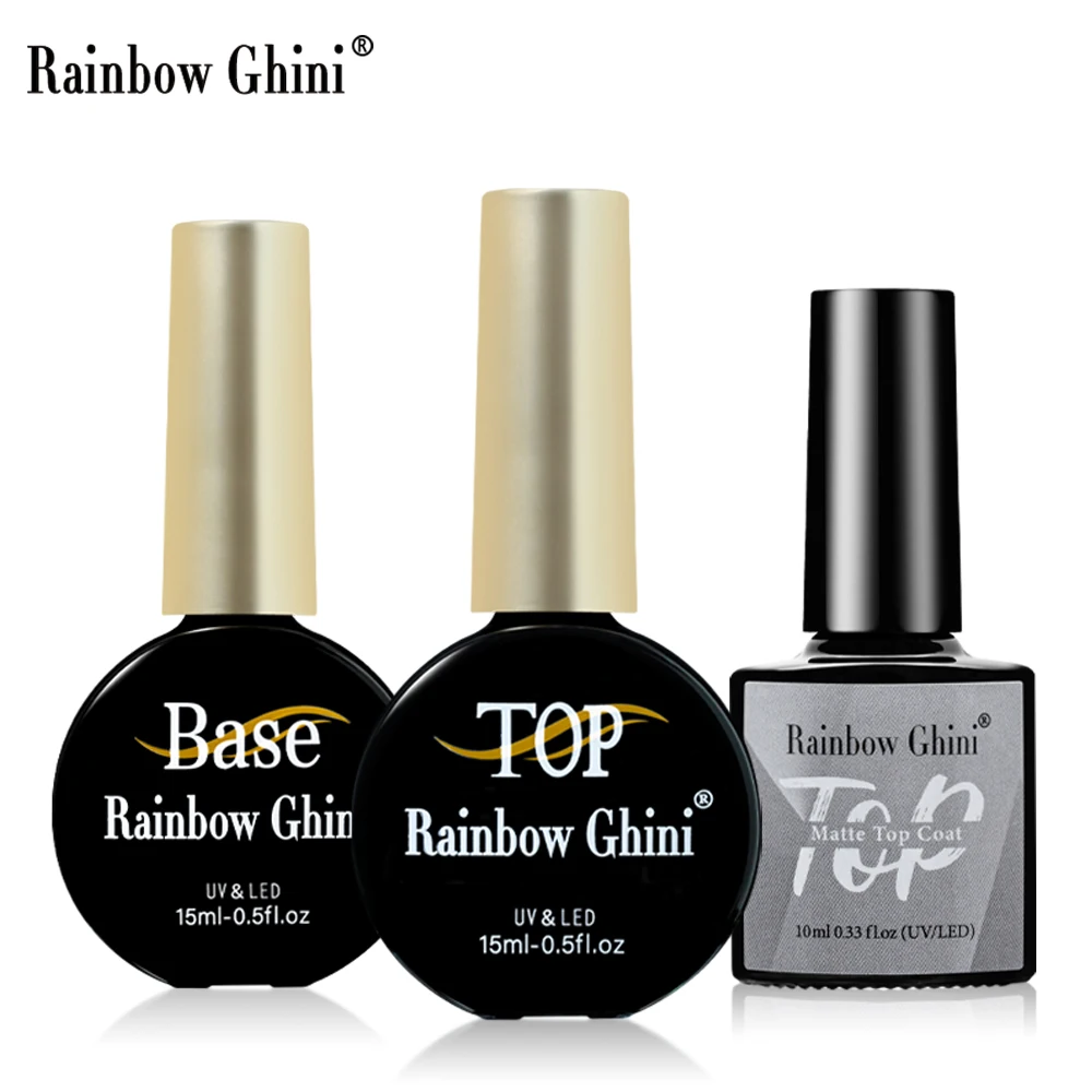 RG Base de Gel para uñas, capa superior mate, esmalte de Gel UV sin toallitas, transparente, brillante, semipermanente, barniz híbrido para manicura, 15ml, 2024