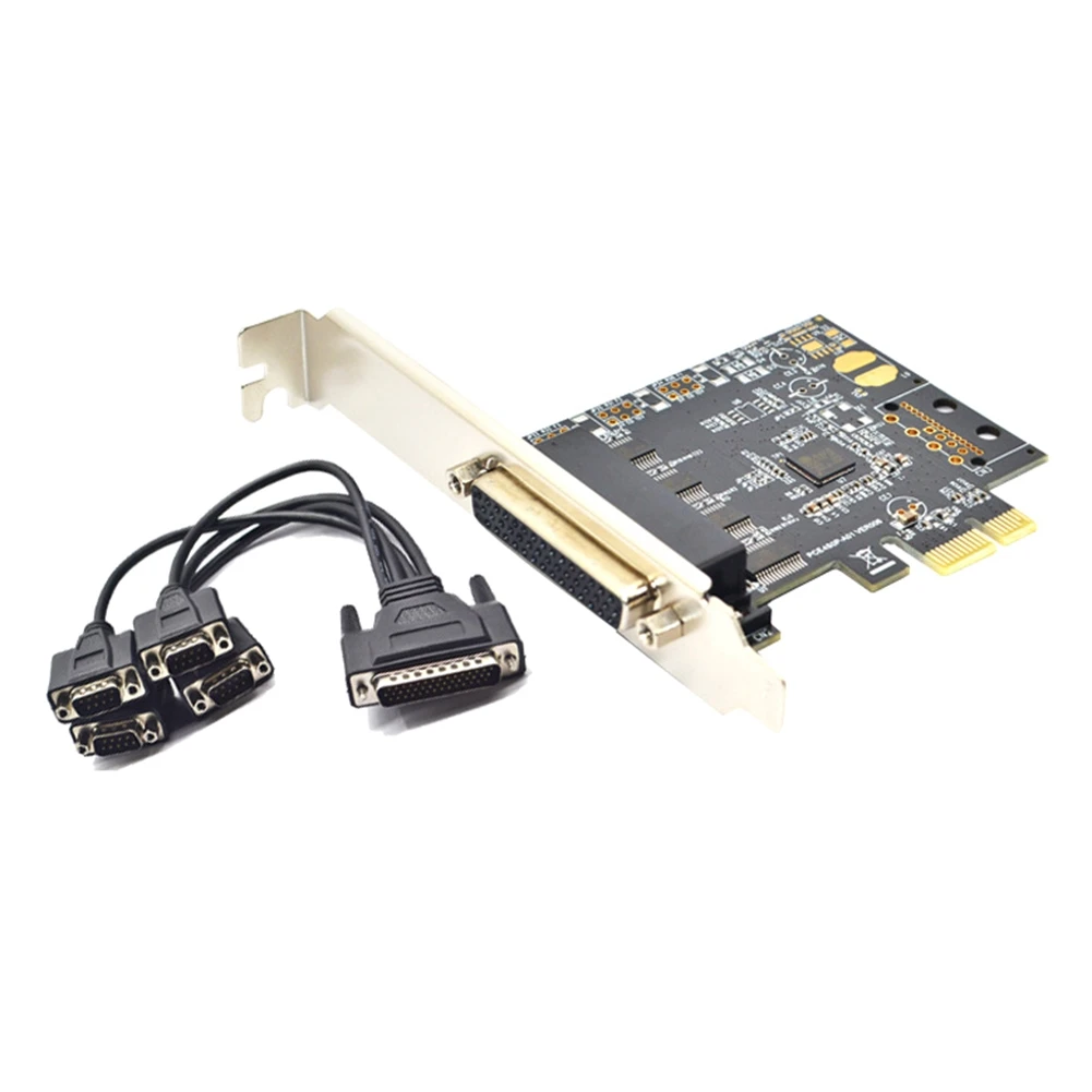 PCI-E Serial Port Card Pcie to 4 Serial Port RS232 9-Pin Industrial Control 4-Port Expansion Card AX99100 with Cable