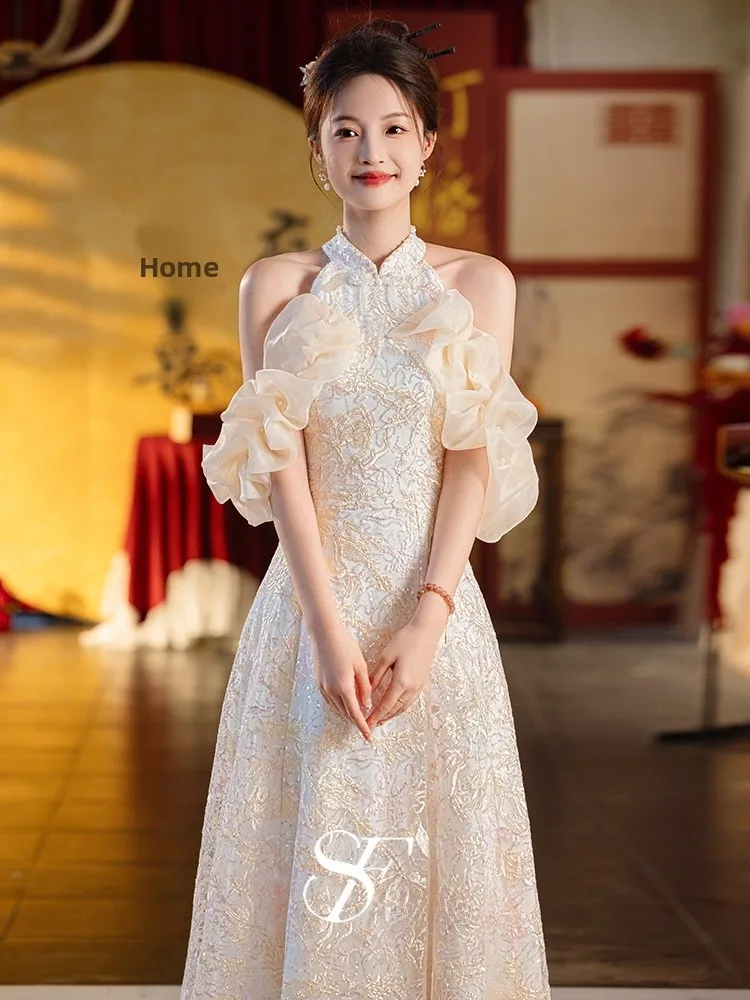 

Ele Vintage Chinese Sle Wedding Dr New Chinese Sle Engagement Par Dr Sexy Mid-Waist Ball Gown for Women