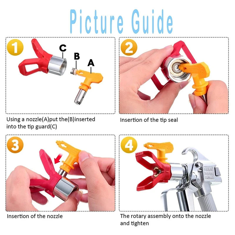 Reversible Airless Paint Spray Tips 3 Pieces Airless Spray Tools And Airless Sprayer Spraying Machine Parts (517)