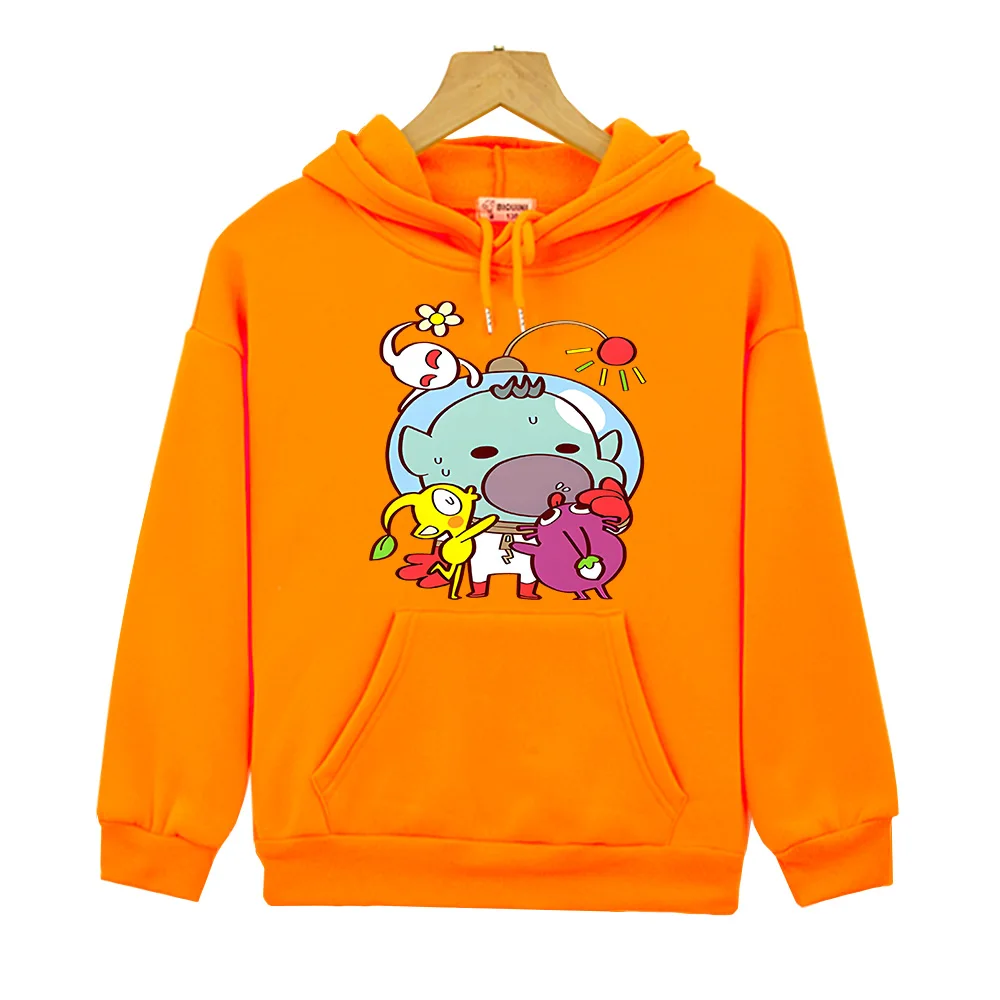 Cartoon Pikmin Hoodies Kids Sweatshirts Kawaii Anime Pullovers Clothes for Girls/Boys Fashion Manga Cartoon Long Sleeve Casual