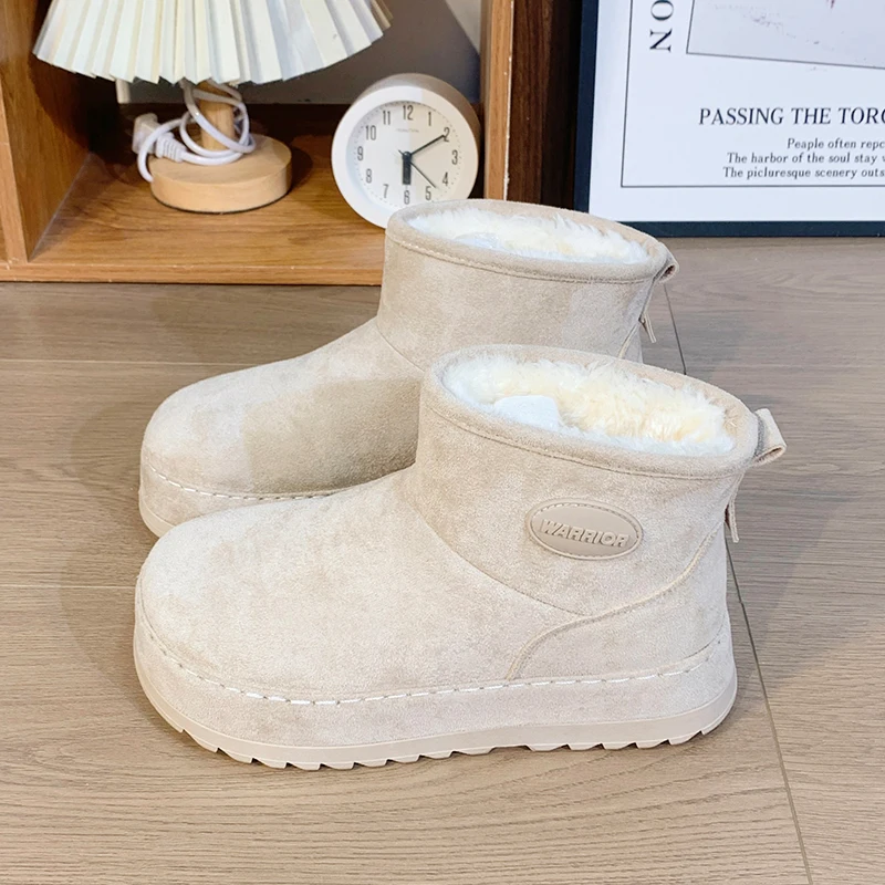 Lolita Girls' Short Snow Boots Sweet New Style With Plush And Thick Cotton Shoes Fashionable And Warm Short Boots
