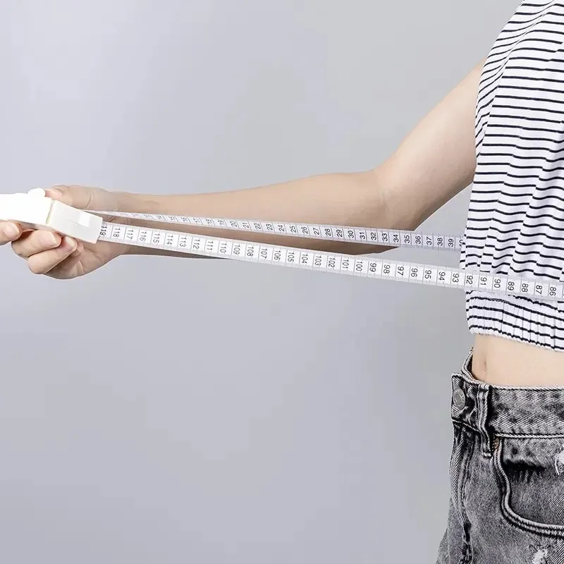 Auto-Retractable 150cm Sewing Tape Body Measuring Tool with Clear CM Marks for Dressmaker Tailoring