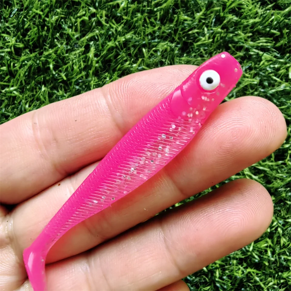 MUKUN 10 Stück 60 mm 2 g weiche Köder Köder Angelköder Leurre Shad Doppelfarbiger Silikonköder T-Schwanz – Detail 9