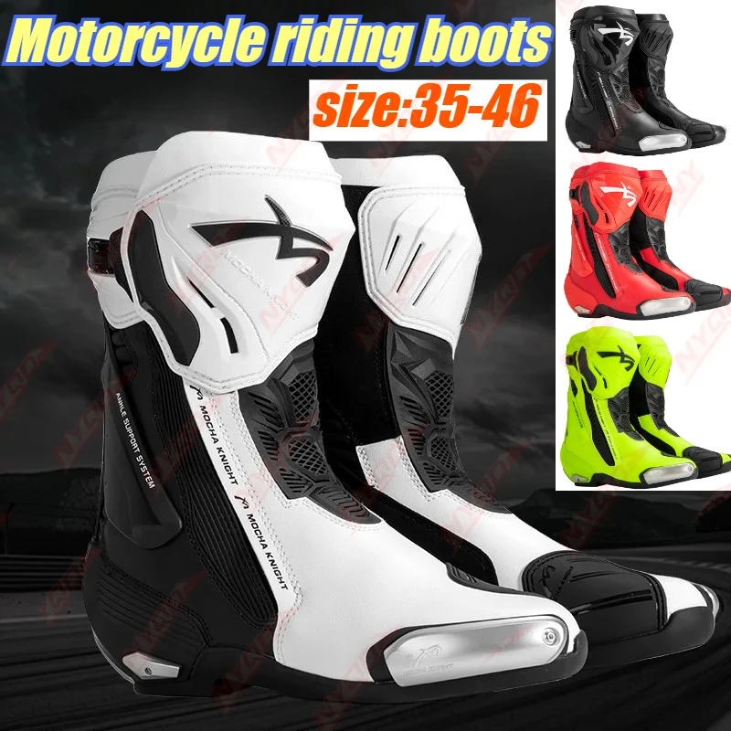 Motorcycle Riding Boots Waterproof Riding Shoes Off-road Competitive Track Locomotive Men Women Four Seasons