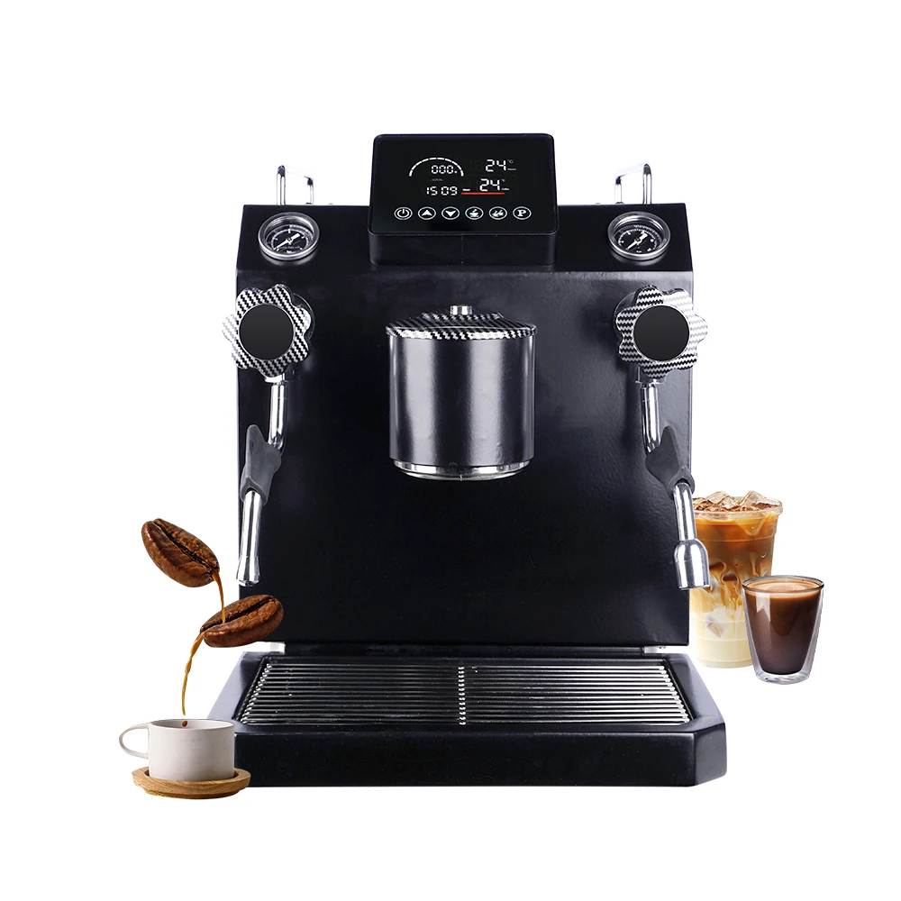 

Коммерческая кофемашина OEM с роторным насосом 9 бар, одногруппная, с двумя бойлерами 1л+4л, с регулируемым давлением для экстракции эспрессо