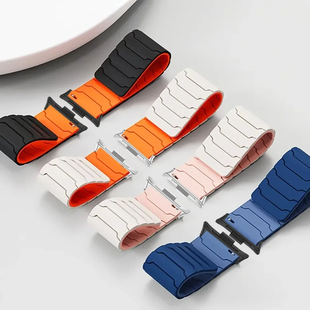 Magnetic Silicone Strap for Redmi Watch 6 Active-Lite/6-5-4 Smartwatch Wristband Bracelet for Xiaomi Mi Band 10 Pro/9 Pro/8 Pro