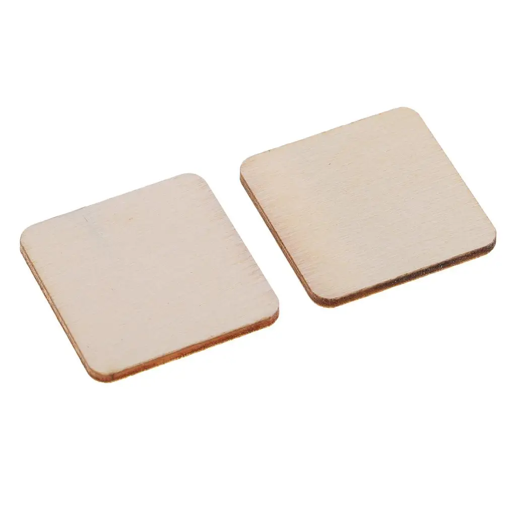 Unpainted Wooden Blocks for DIY Creative Projects Arts Craft Wood Toys for Kids and Card Making Supplies