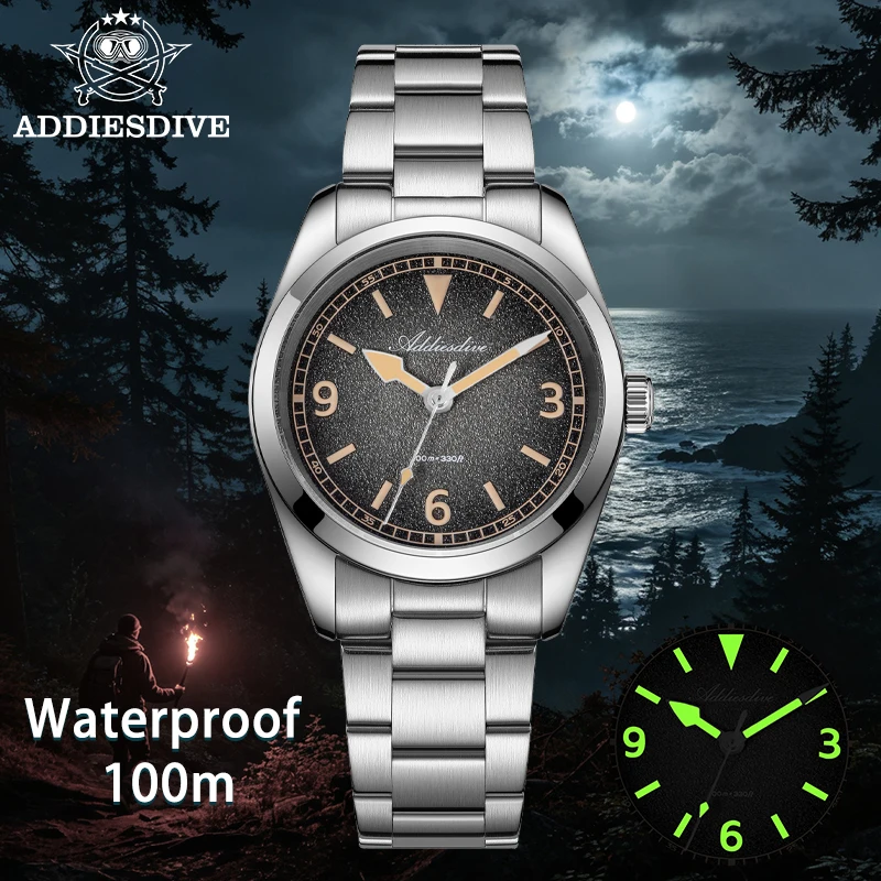 ADDIESDIVE New Men's Luxury Quartz Watch 36mm Sapphire Crystal