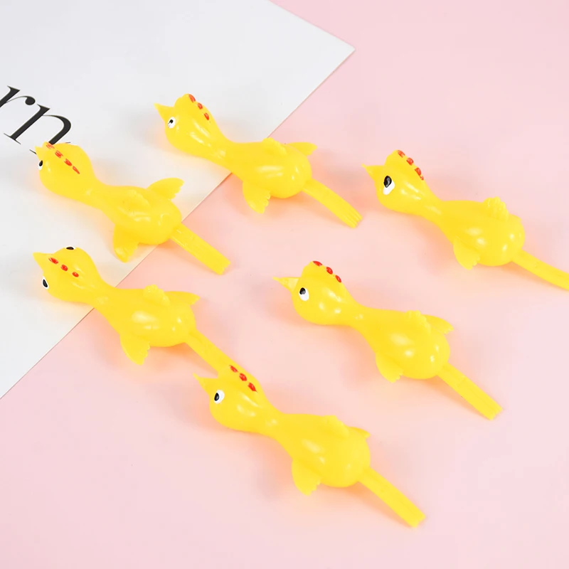 10pcs Fun Soft Plastic Finger Catapult Chicken Game Kids Birthday Party Gift Birthday Halloween Party Decoration Supplies