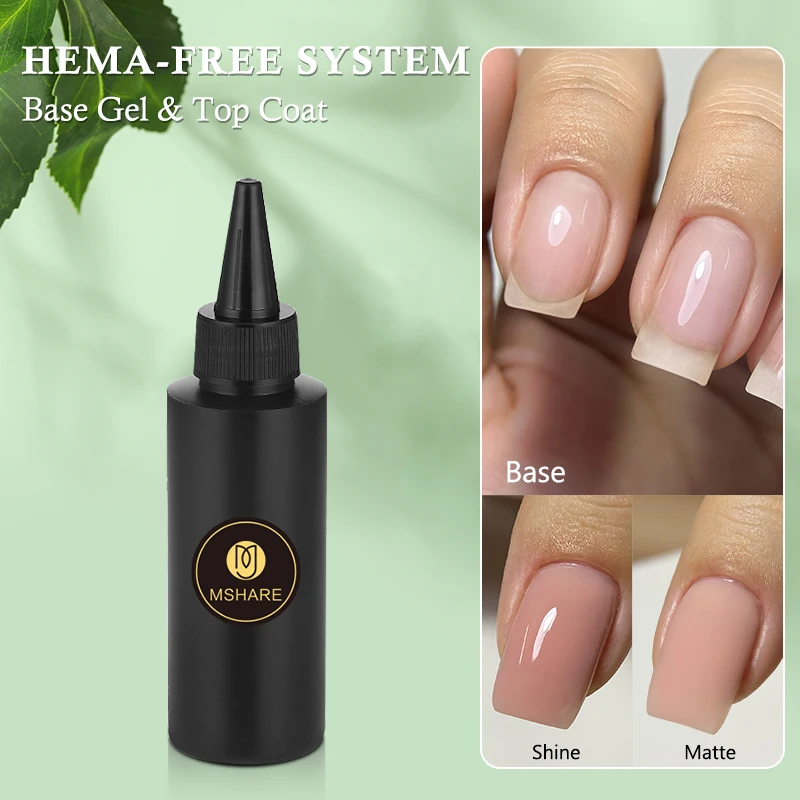 Mshare hema free base gel nägel grundierung kein wisch lack nagellack produkt uv led matt semi permanant einweichen rfill 100ml