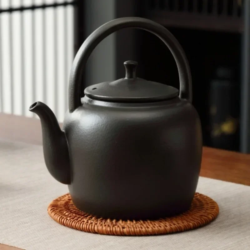 Candle warm Tea kettle Ceramic boil tea pot set Uncoated Heat-resistant ceramic make tea infuser Chinese Vintage Kung fu teapot