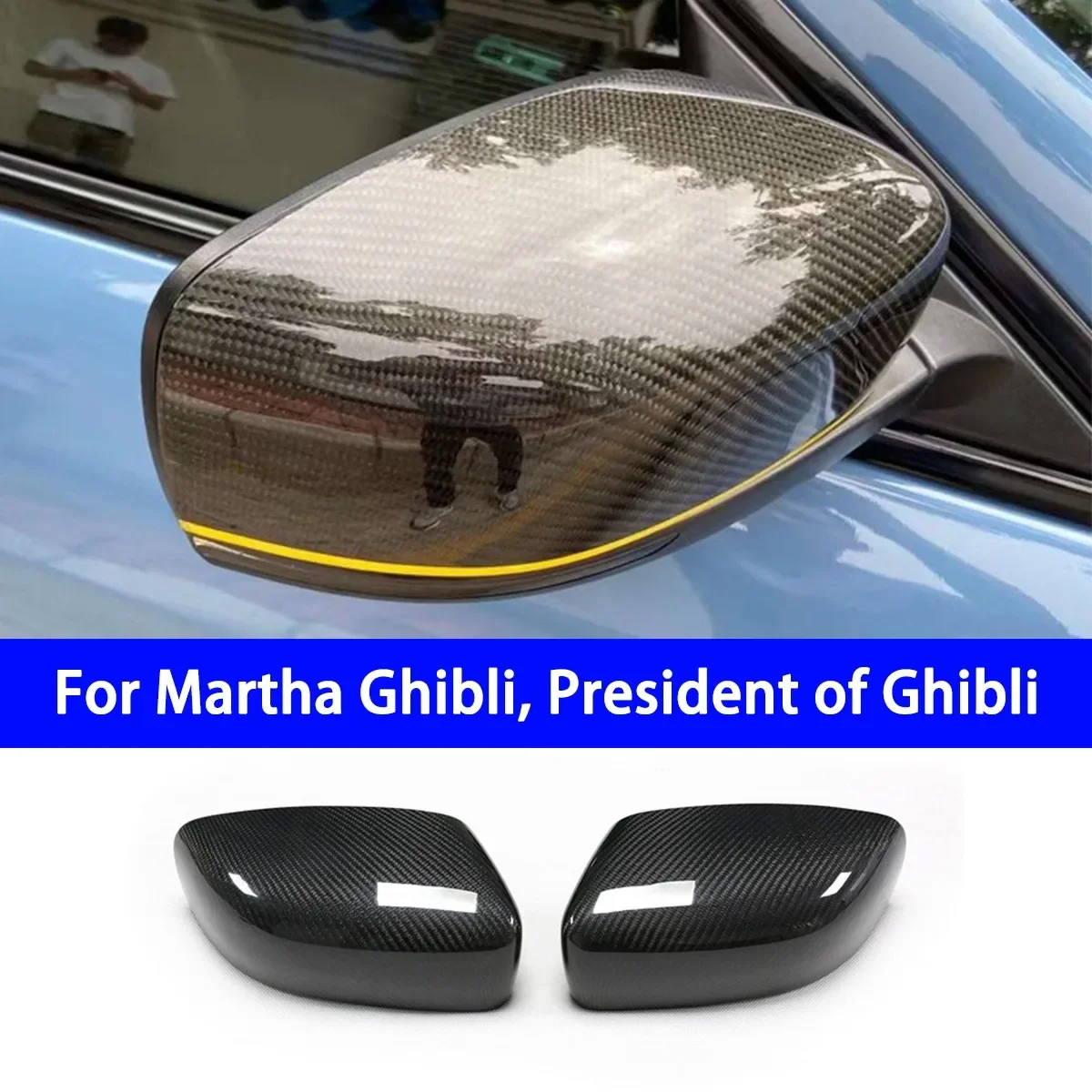 Suitable for Maserati Ghibli President's Carbon Fiber Rearview Mirror Housing Cover Dry Carbon Sticker