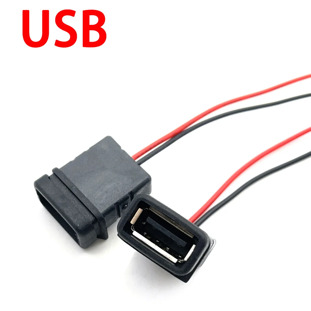 

1pcs USB Type-C 2Pin waterproof Welding Wire Female Connector Cable For Mobile Phone Charging large current USB-C Connector