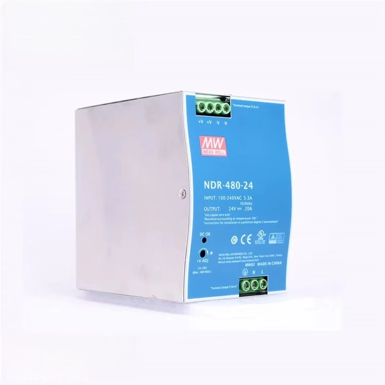 

Блок питания Meanwell 480 Вт, 24 В, 20 А на DIN-рейку NDR-480-24 для промышленного применения