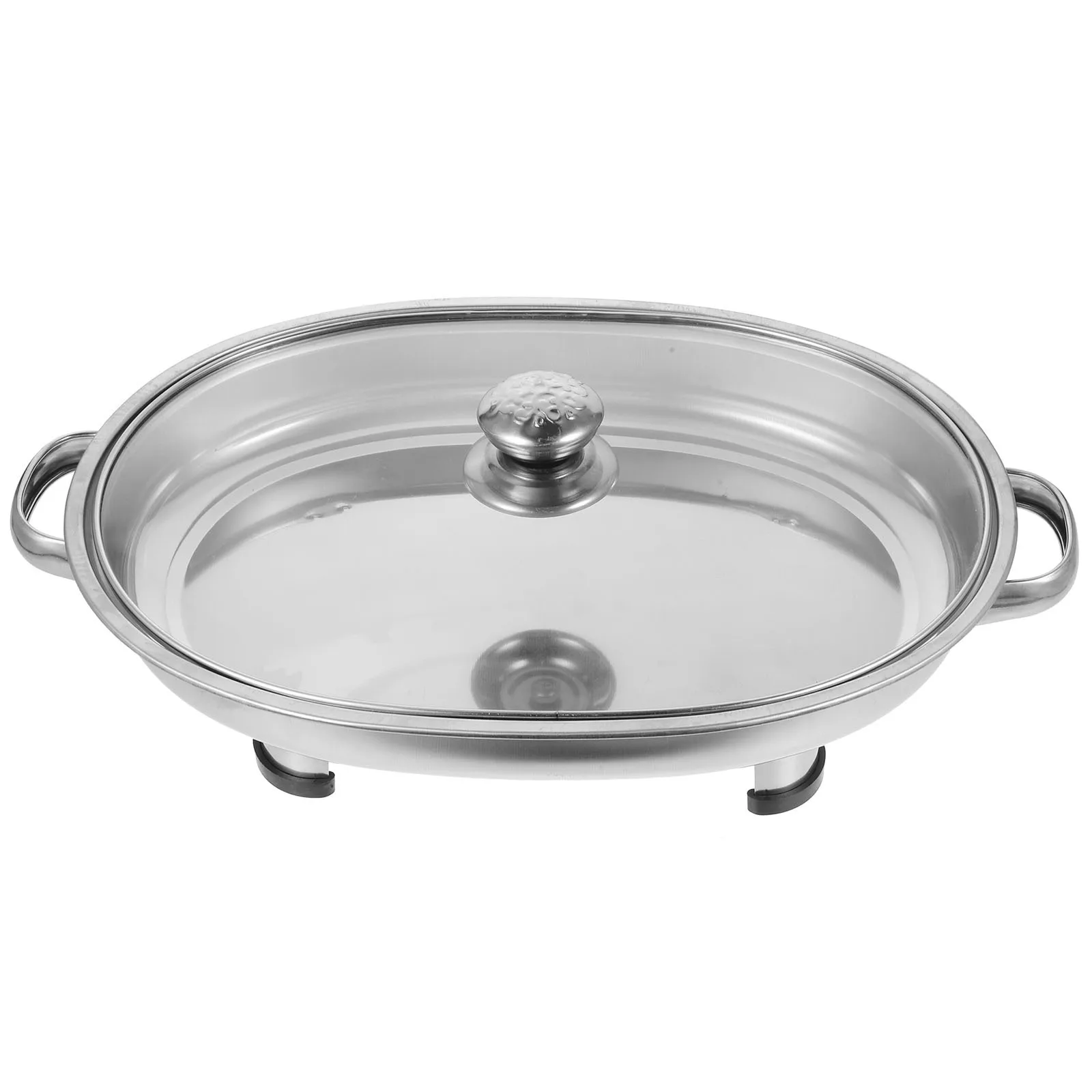 

Oval Stainless Steel Buffet Tray Food Holder Kitchen Serving Plate for Buffet Party Dish Stainless Steel Serving Tray