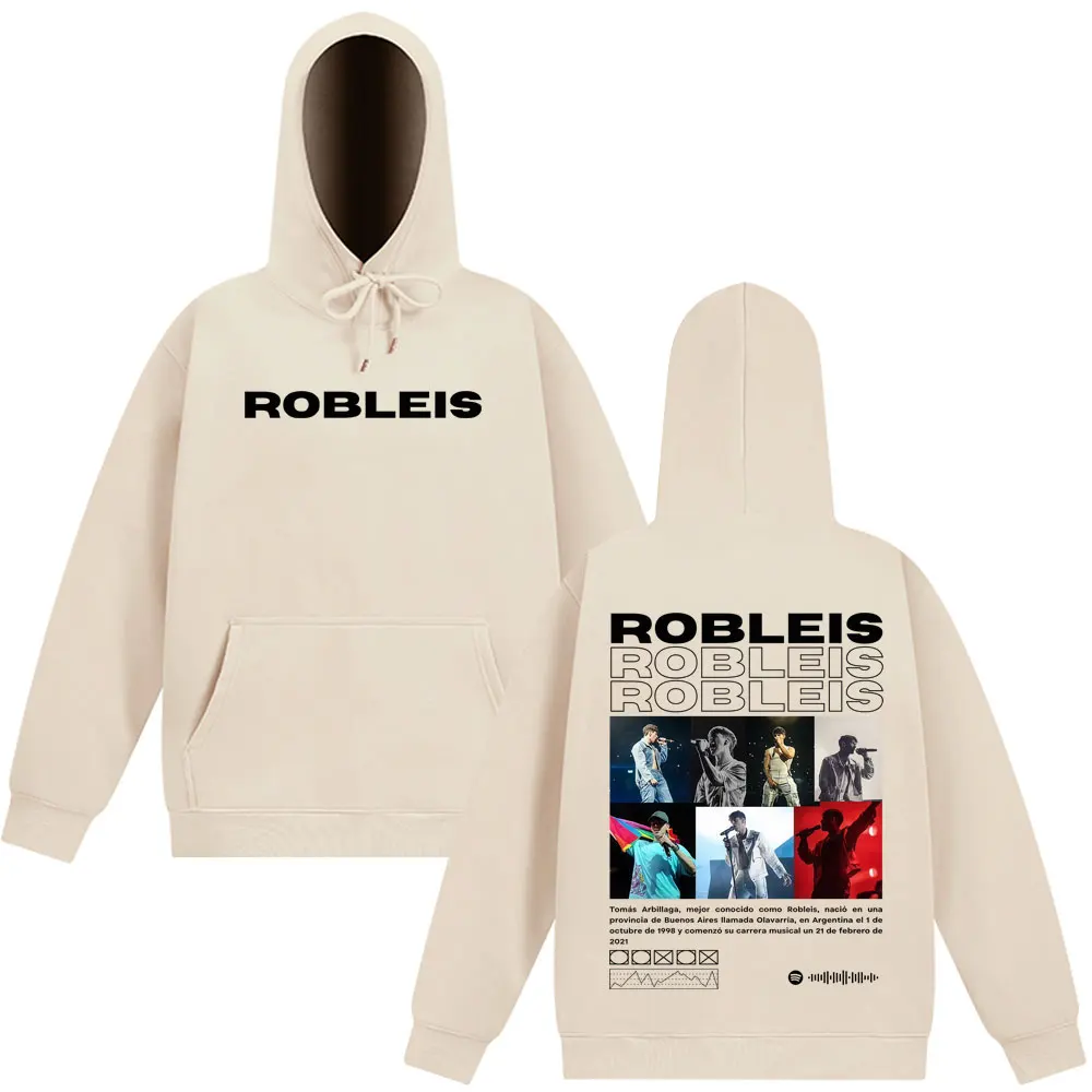 مغني الراب Robleis ألبوم جولة 2025 ميرش خمر هوديي الرجال النساء سترة الموضة بأكمام طويلة فضفاضة ملابس رياضية غير رسمية المتضخم #6