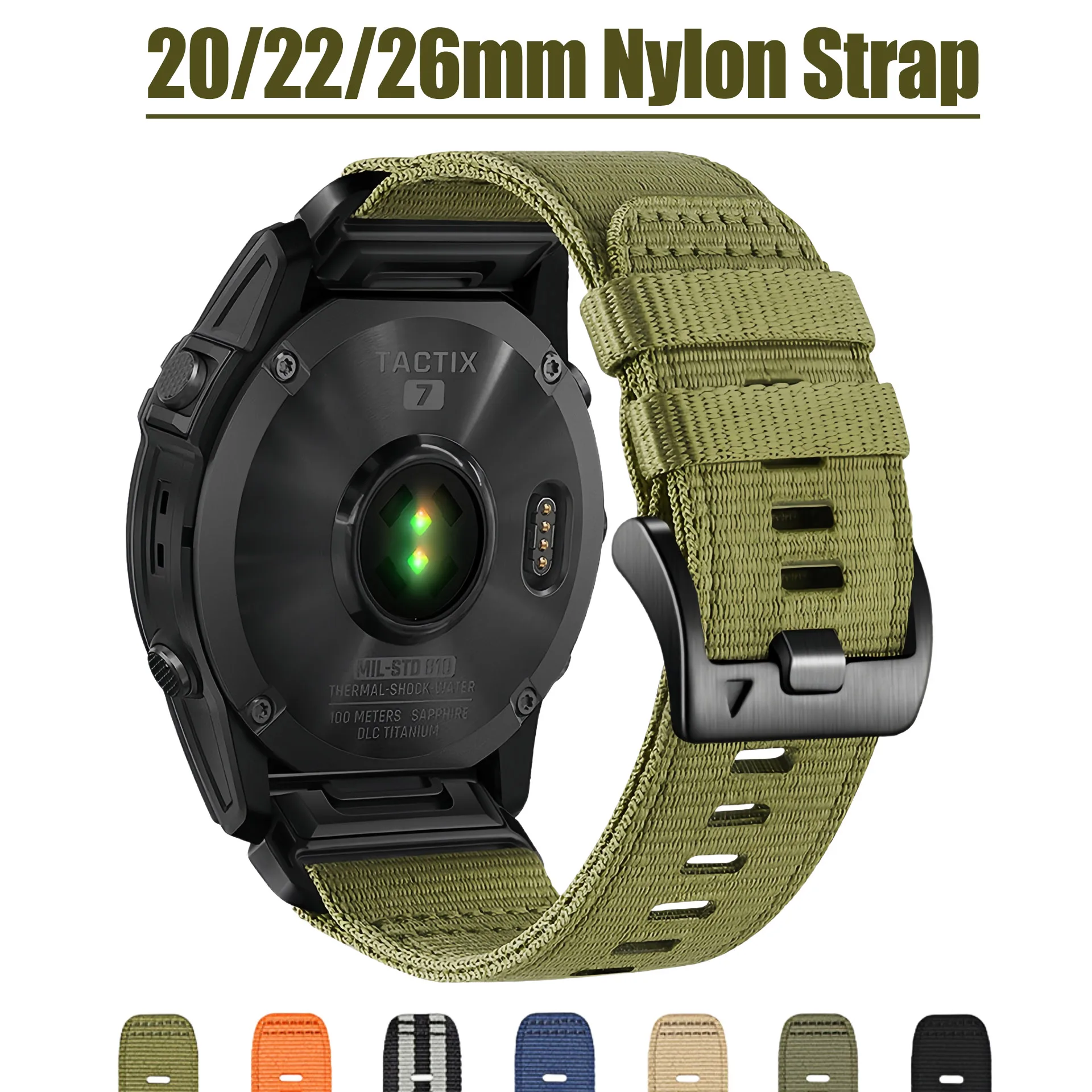 Nylon watch strap for Garmin Fenix 8/7/7pro/6 Tactix 7Pro Forerunner965 955 255 Enduro 2 Watchband Quickfit Wristband 20/22/26mm