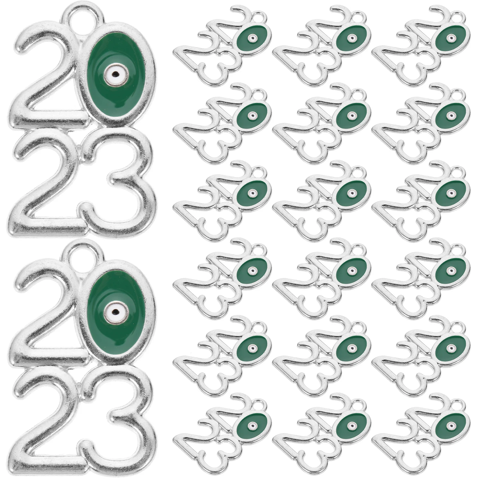 

20 Pcs for Digital Pendant Ornaments Jewelry Round Numbers Alloy Confetti Making
