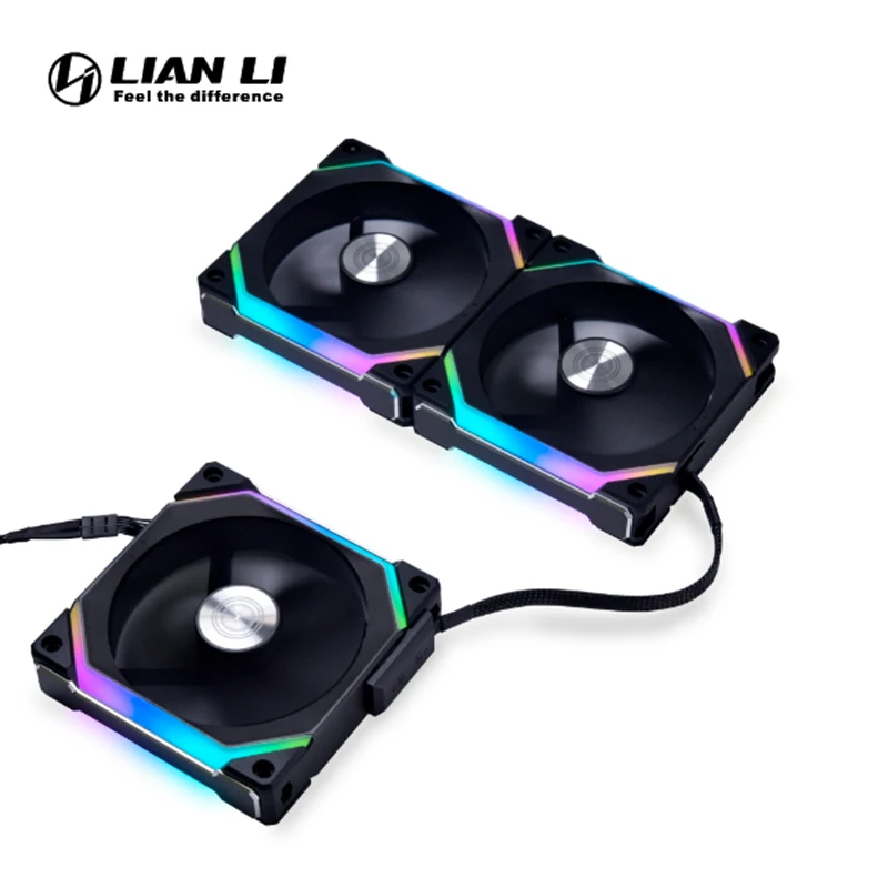 Lian Li UNI FAN SL120 V2、L-Connect 3 ケーブルレス リバースブレード - シングルパック、ホワイト/ブラック