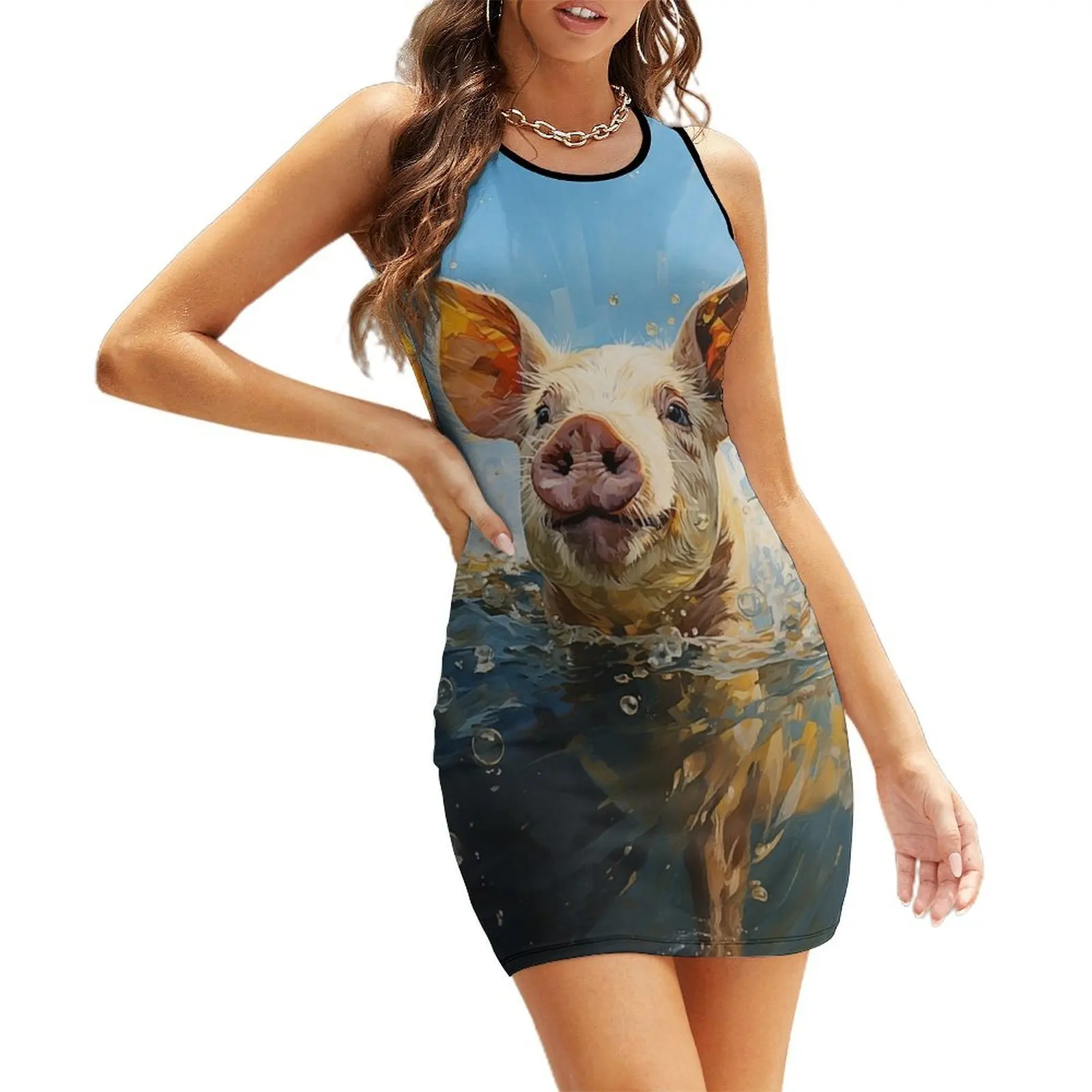 

Piggy the Paddling Pork Sleeveless Sundress summer women's dress 2025 ceremony dresses luxury women's party dress evening prom
