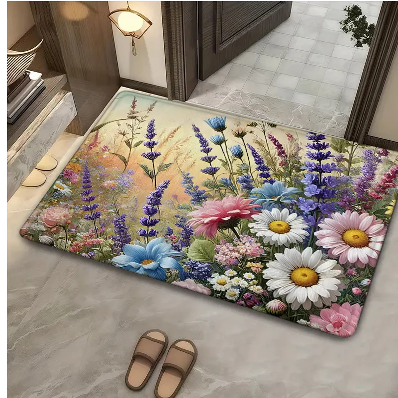 1pc Non-Slip Soft Entryway Doormat, Flannel Machine-Washable Low-Pile Rug! This Indoor/outdoor Welcome Mat Serves as a Home Decor Cushioning Floor Mat, Offering