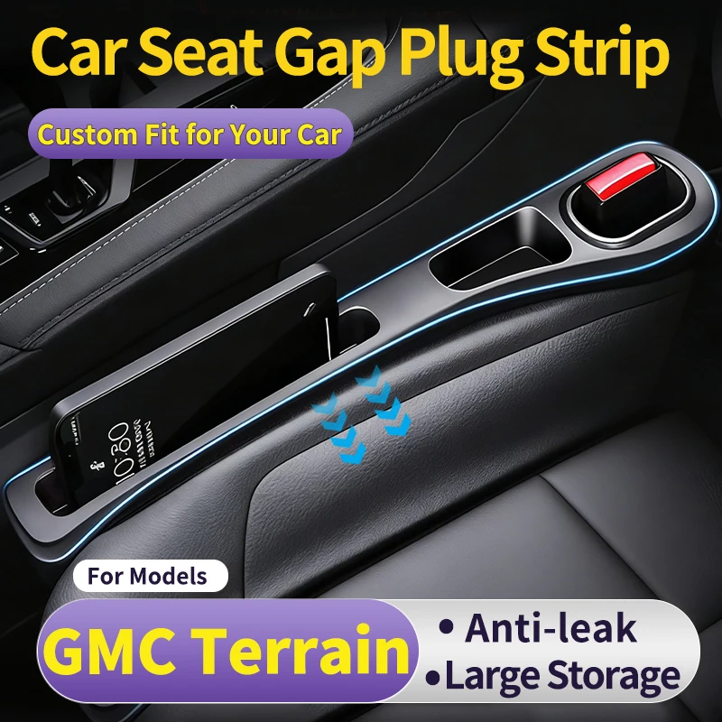 Car Gap Filler Strip for GMC Terrain，Car Seat Gap Filler Storage Organizer, 1 Pair, Multiple Colors Available to Match Interior