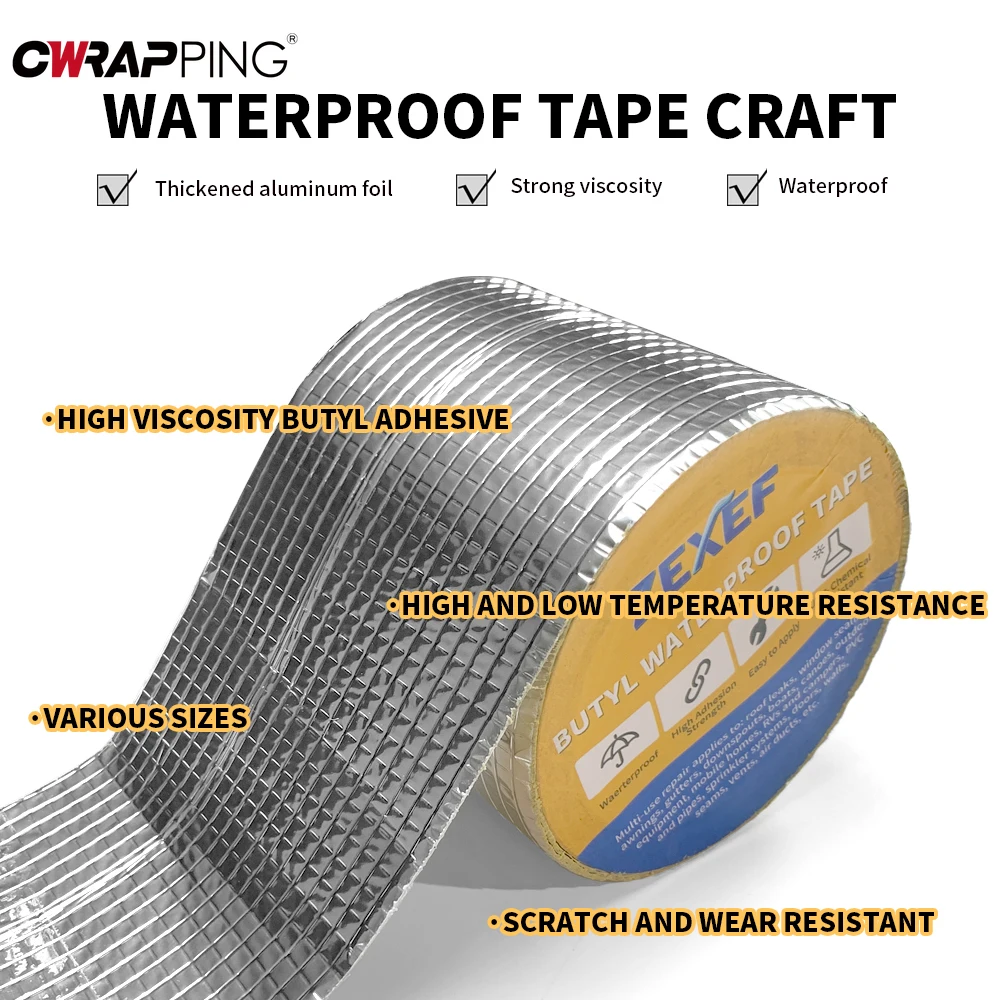 1PC Waterproof Tape Self-adhesive Butyl Sealing Tape Roof Repair Sealed Adhesive Sealant High Low-temperature Resistance Tape image 3